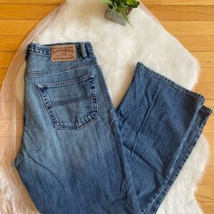 Express Men's Relaxed Jeans - Blue. 36 x 32